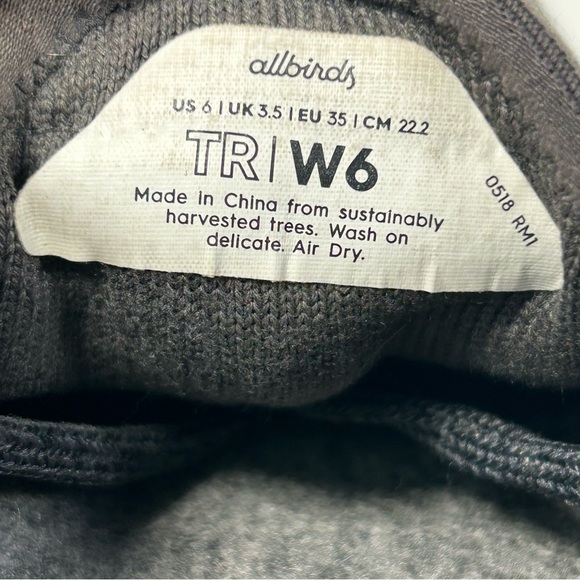 allbirds TR Tree Runners Jet Black (Black Sole) Comfort Running Shoes; Women’s 6 - Picture 2 of 15